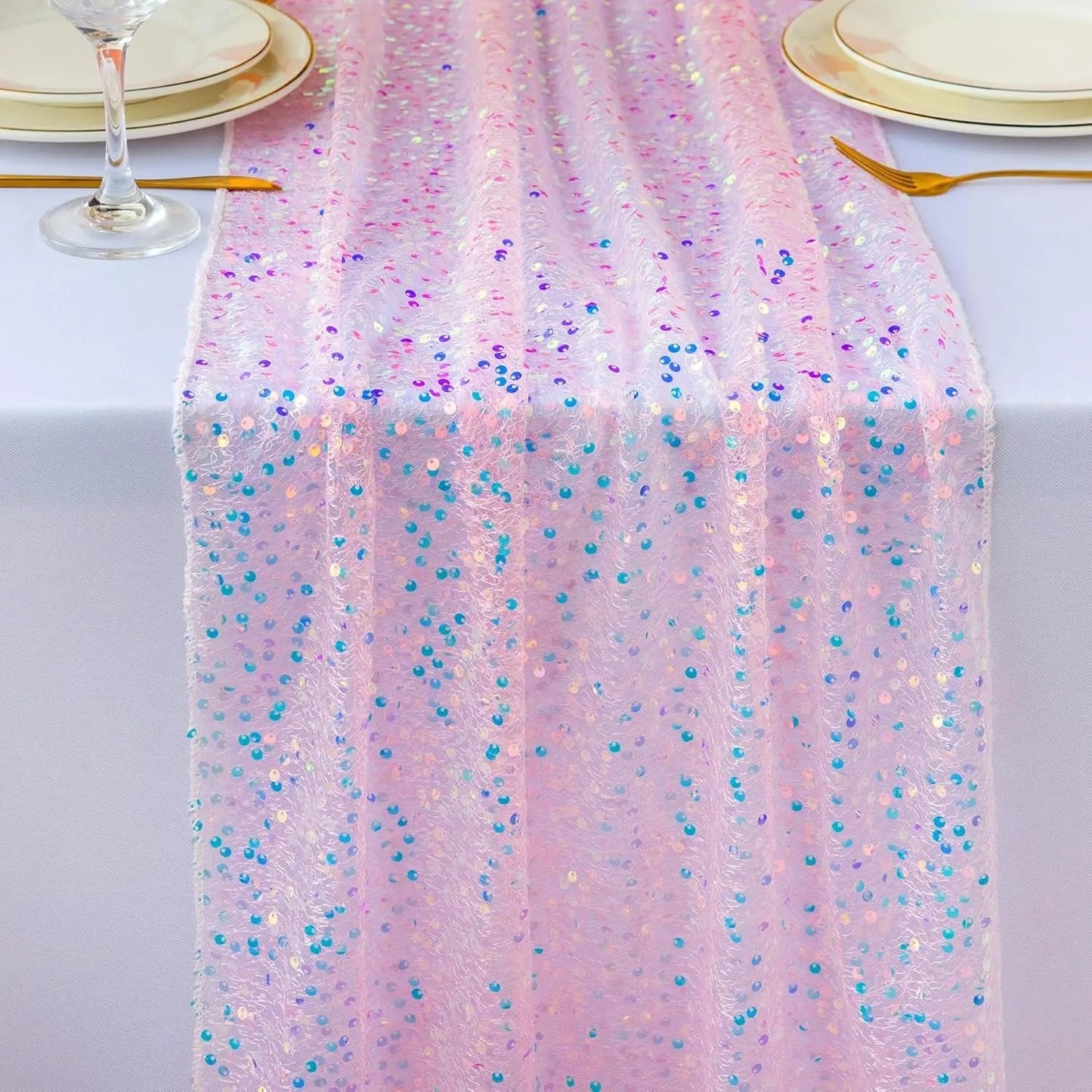 Chemin de table Paillettes | Réutilisable 6 Couleurs