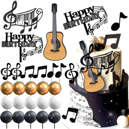 Décoration gâteau musical | Boule disco et guitare| disco à son meilleur