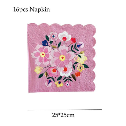 vaisselles à fleurs | Jetable Fleurie 4 Couleurs