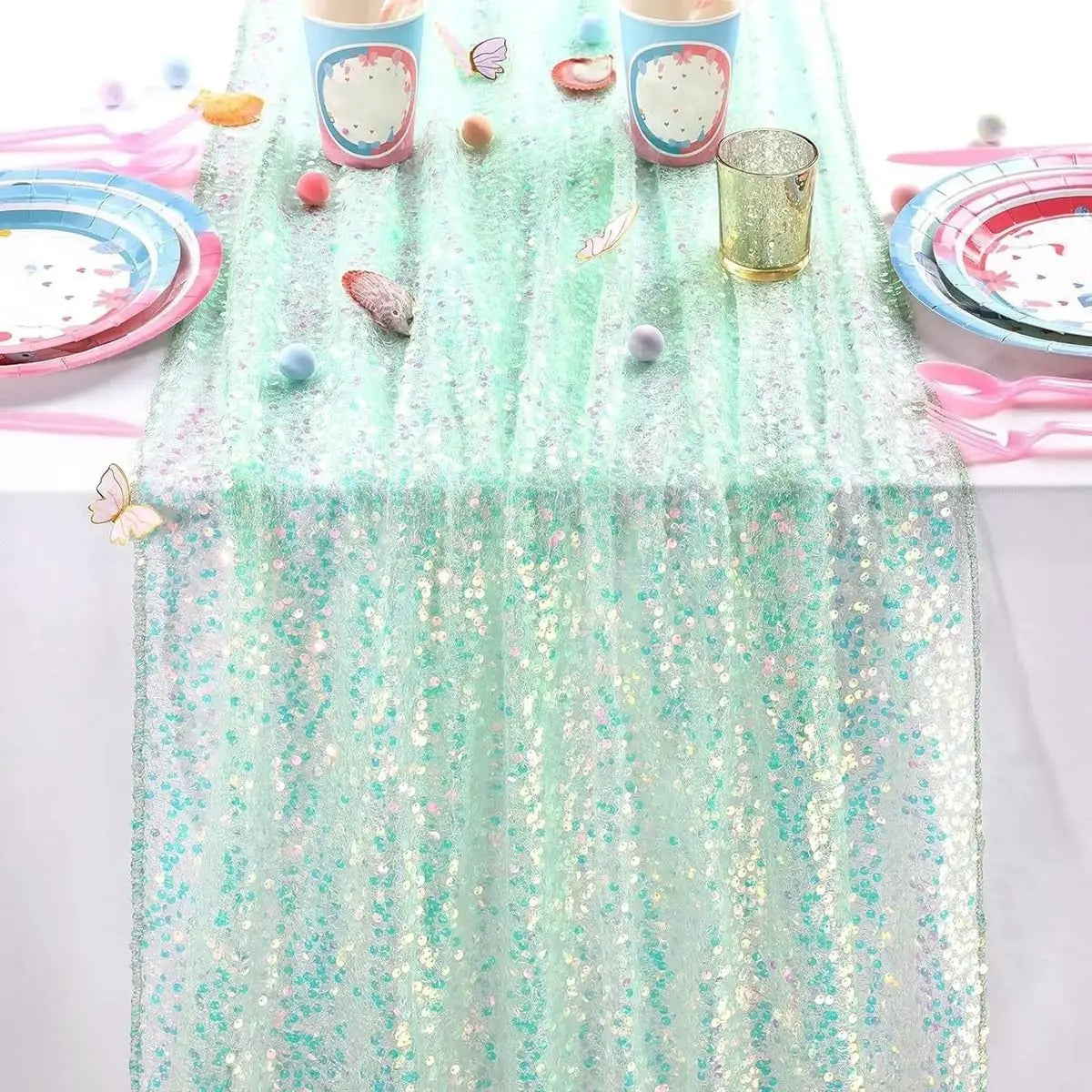 Chemin de table Paillettes | Réutilisable 6 Couleurs