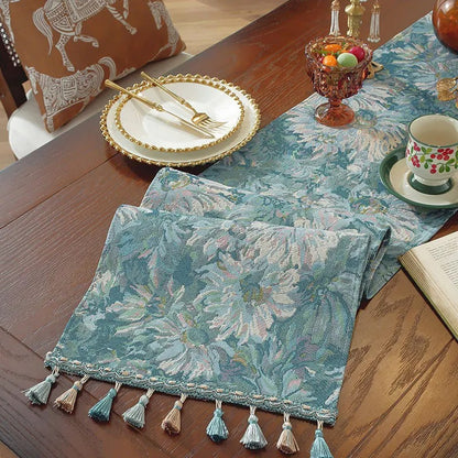 Chemin de table jacquard | Pompons Artisanaux
