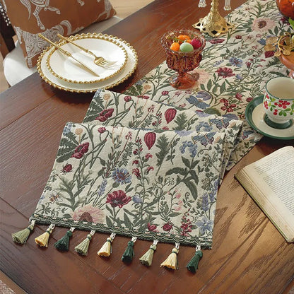 Chemin de table jacquard | Pompons Artisanaux