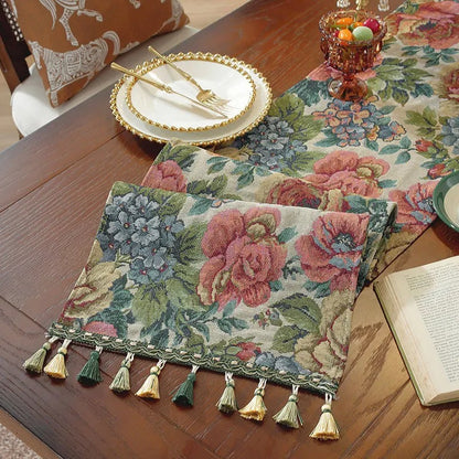 Chemin de table jacquard | Pompons Artisanaux