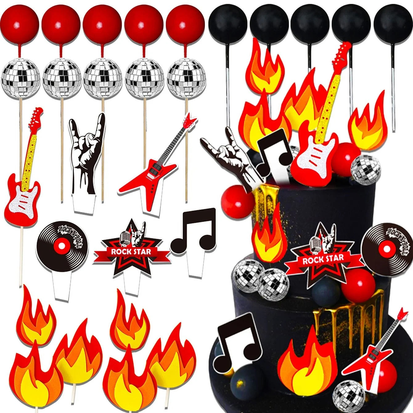 Décoration gâteau musical | Rock | RockStar