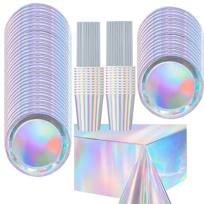 Vaisselle irisée | Kit 80 pièces holographique