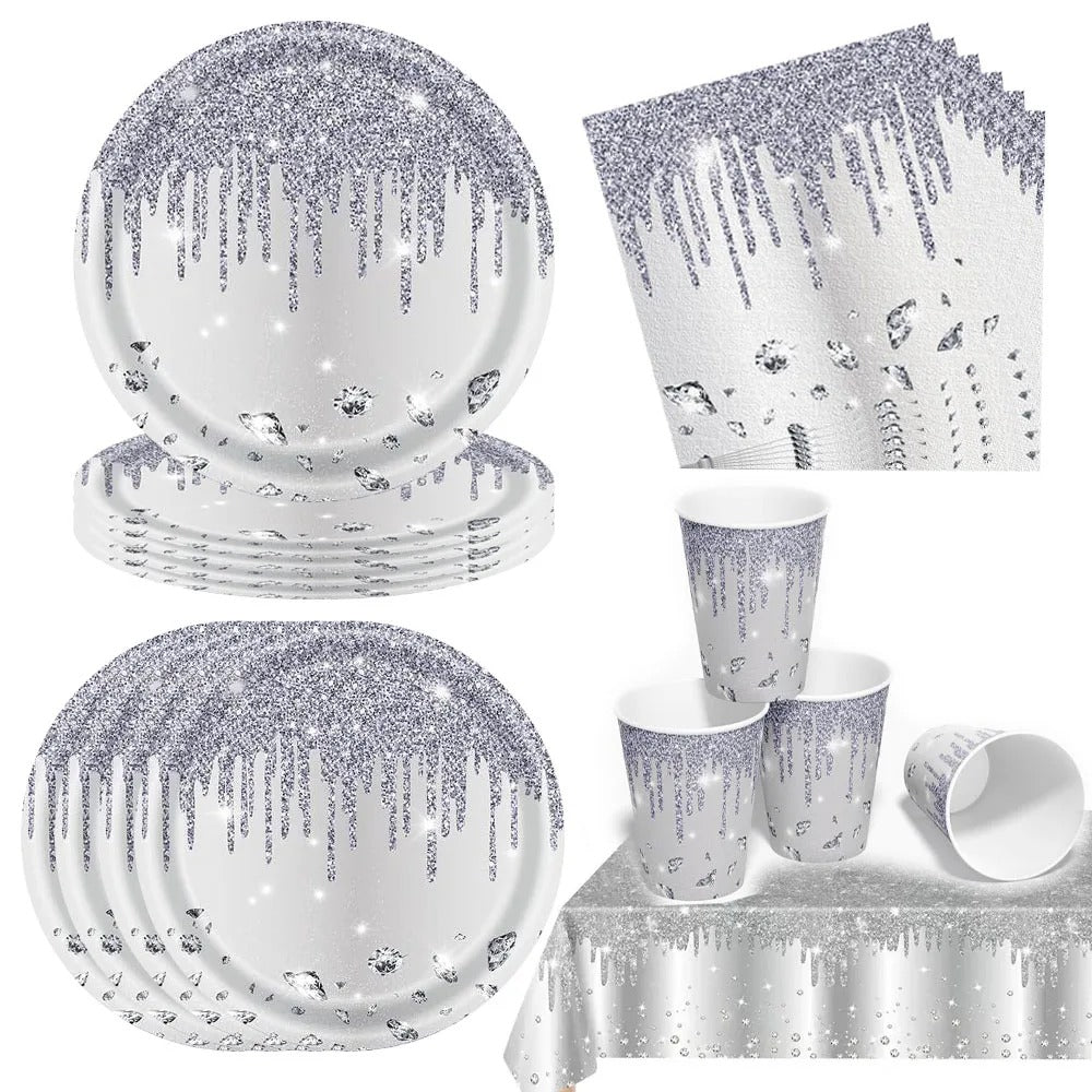 Assiettes Glamour | Argentées Jetables