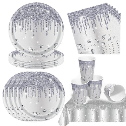 Assiettes Glamour | Argentées Jetables