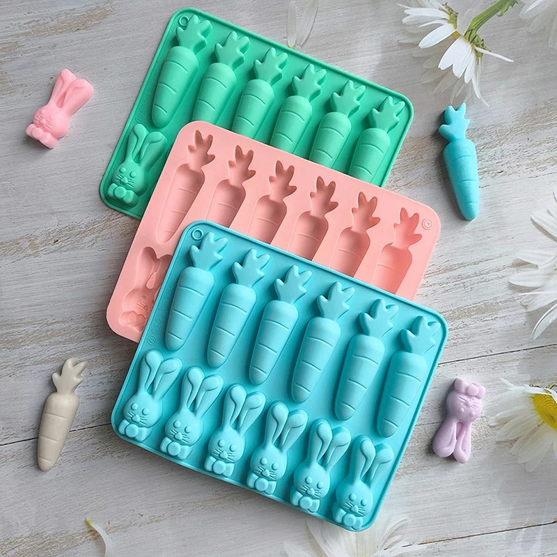 Moule carottes et lapins | SiliChoc