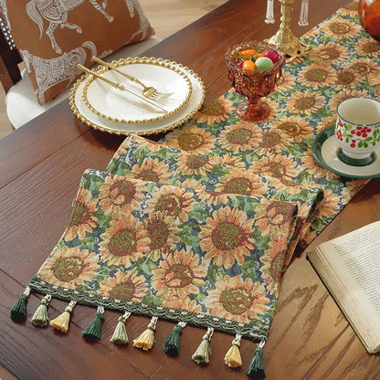 Chemin de table jacquard | Pompons Artisanaux