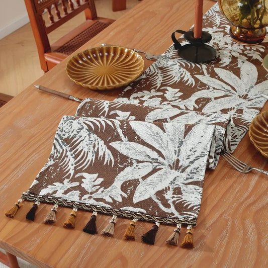 Chemin de table jacquard | Pompons Artisanaux
