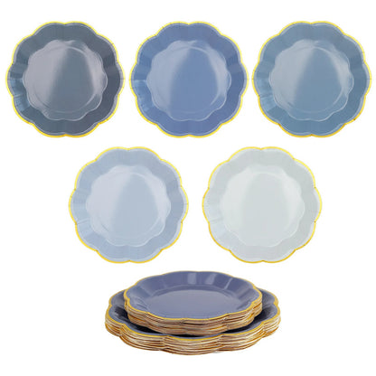 Assiettes et napkins jetable | Bords Dorés