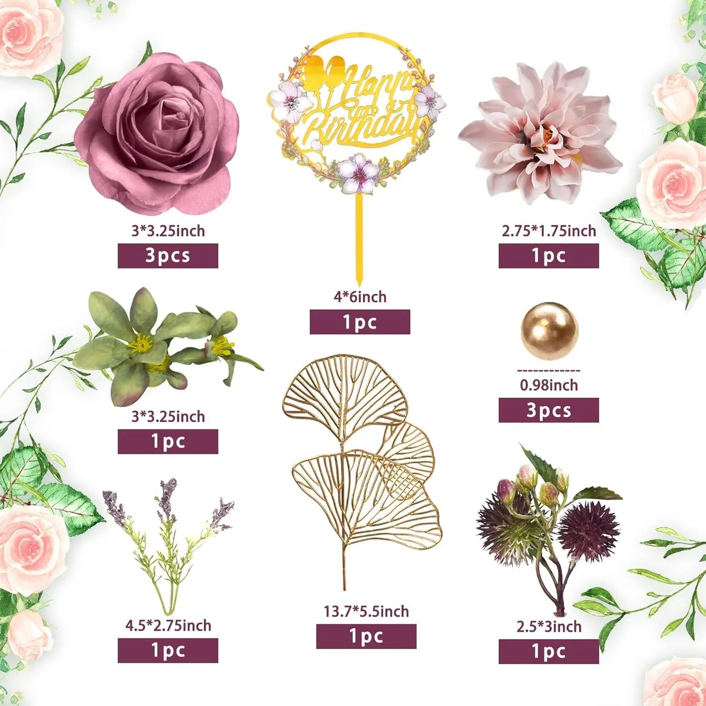 Décoration gâteau élégance floral | Délice Artistique