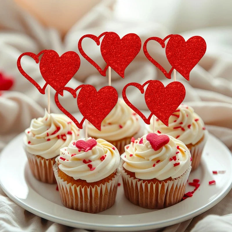 Décoration gateau coeur | Paillettes Romantiques