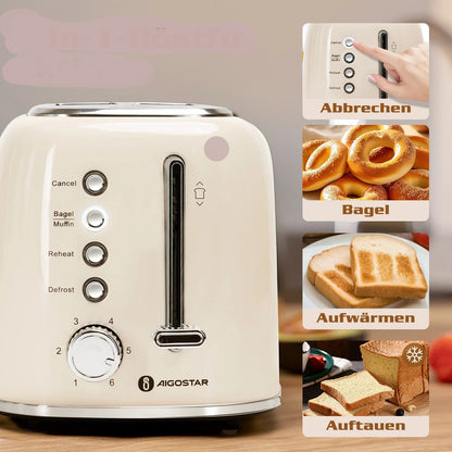 Grille pain rétro | Crème élégant 6 niveaux