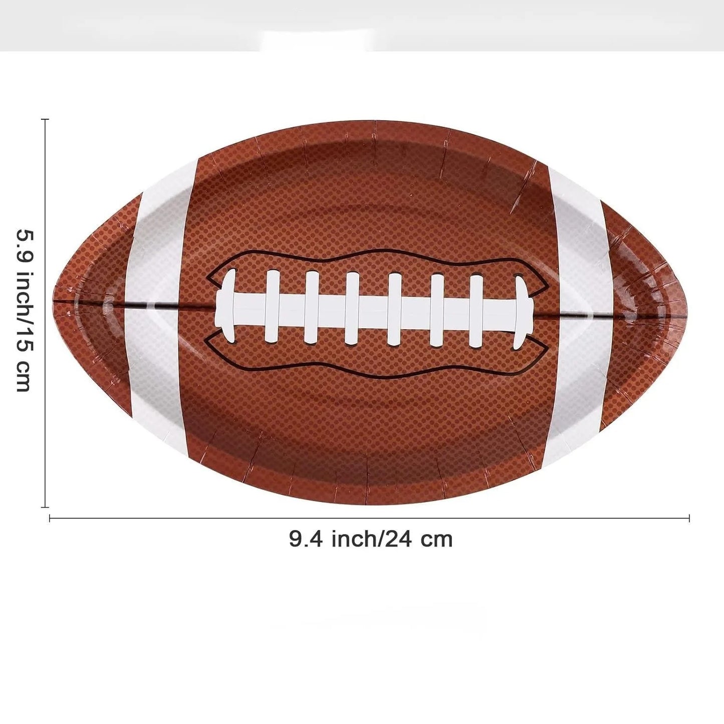 Assiettes ballon rugby | Jetables pack 25