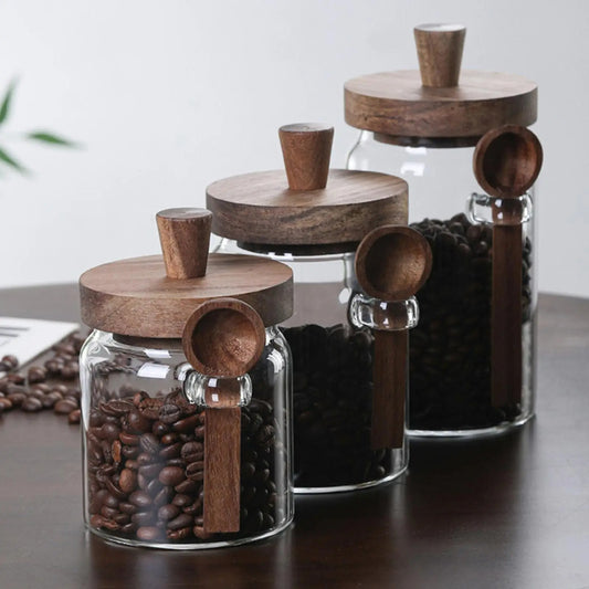Boite a cafe en verre | Hermétique Bois