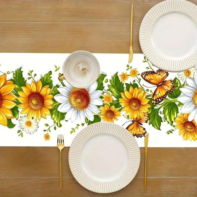 chemin de table d'été | Tournesol Imperméable