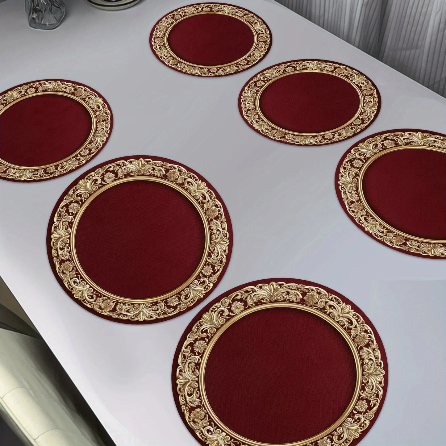Set de table rouge et doré | Noël en lin