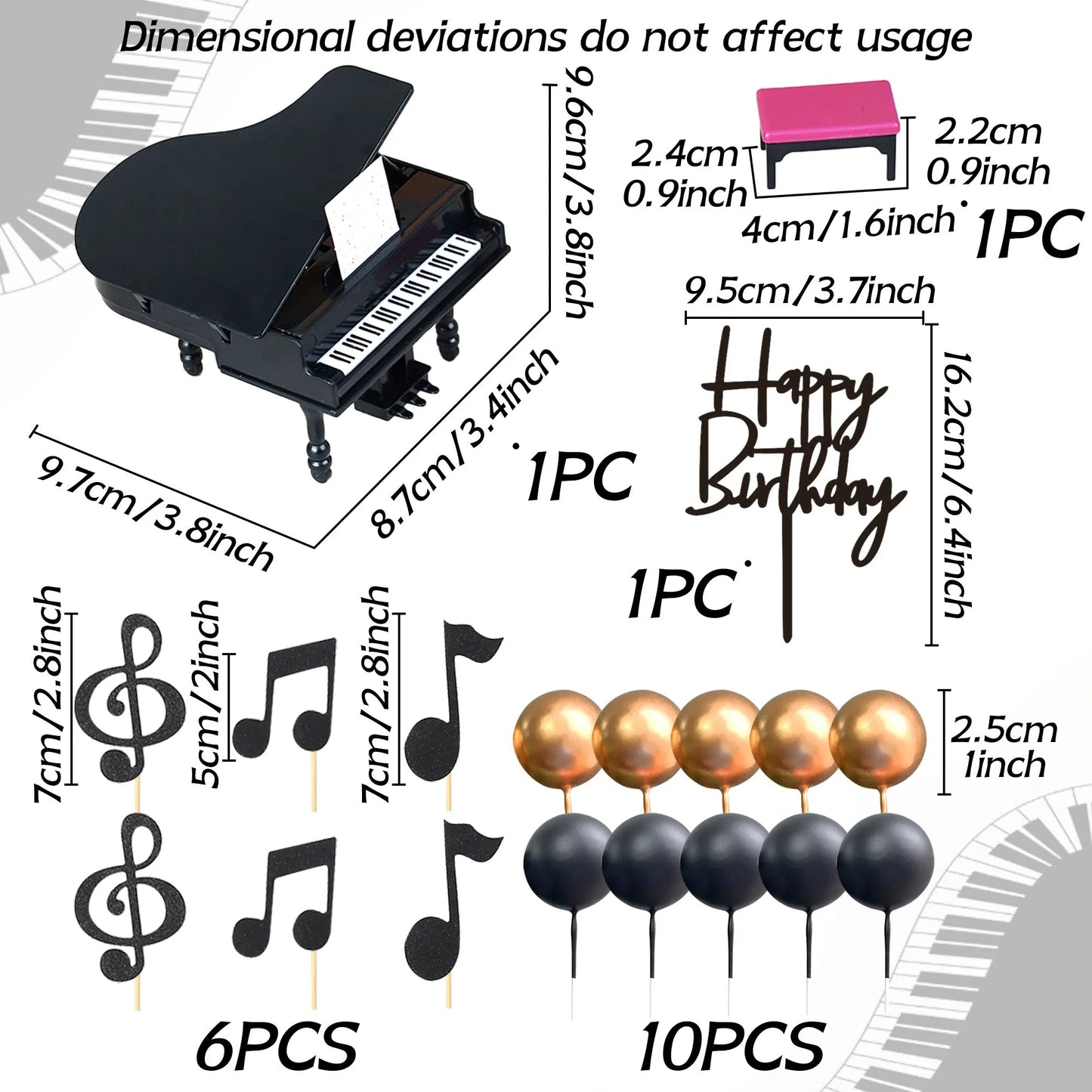 Décoration de gâteau musical | piano | Melodika