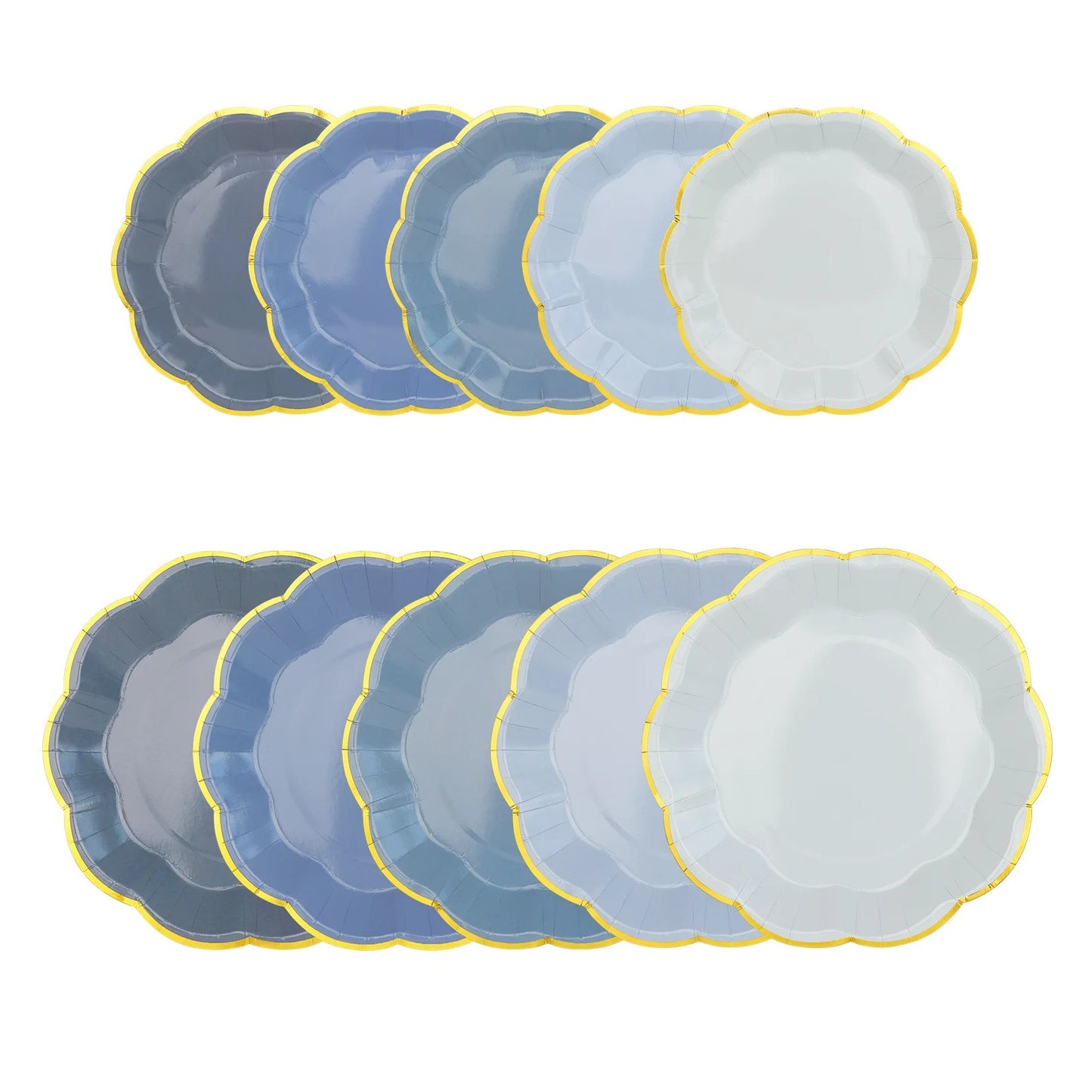 Assiettes et napkins jetable | Bords Dorés