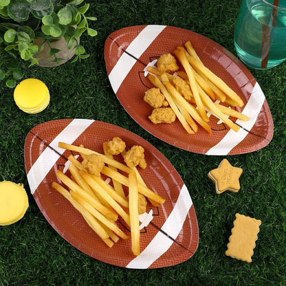 Assiettes ballon rugby | Jetables pack 25