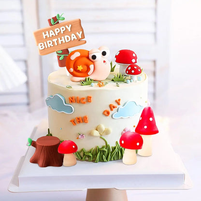 Décoration gâteau champignons | Enchantée