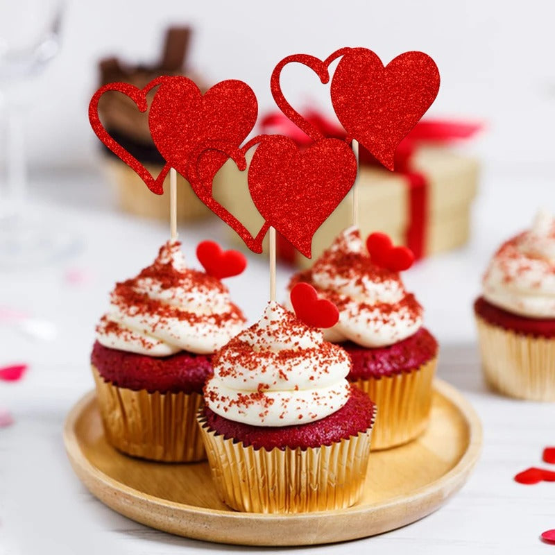 Décoration gateau coeur | Paillettes Romantiques