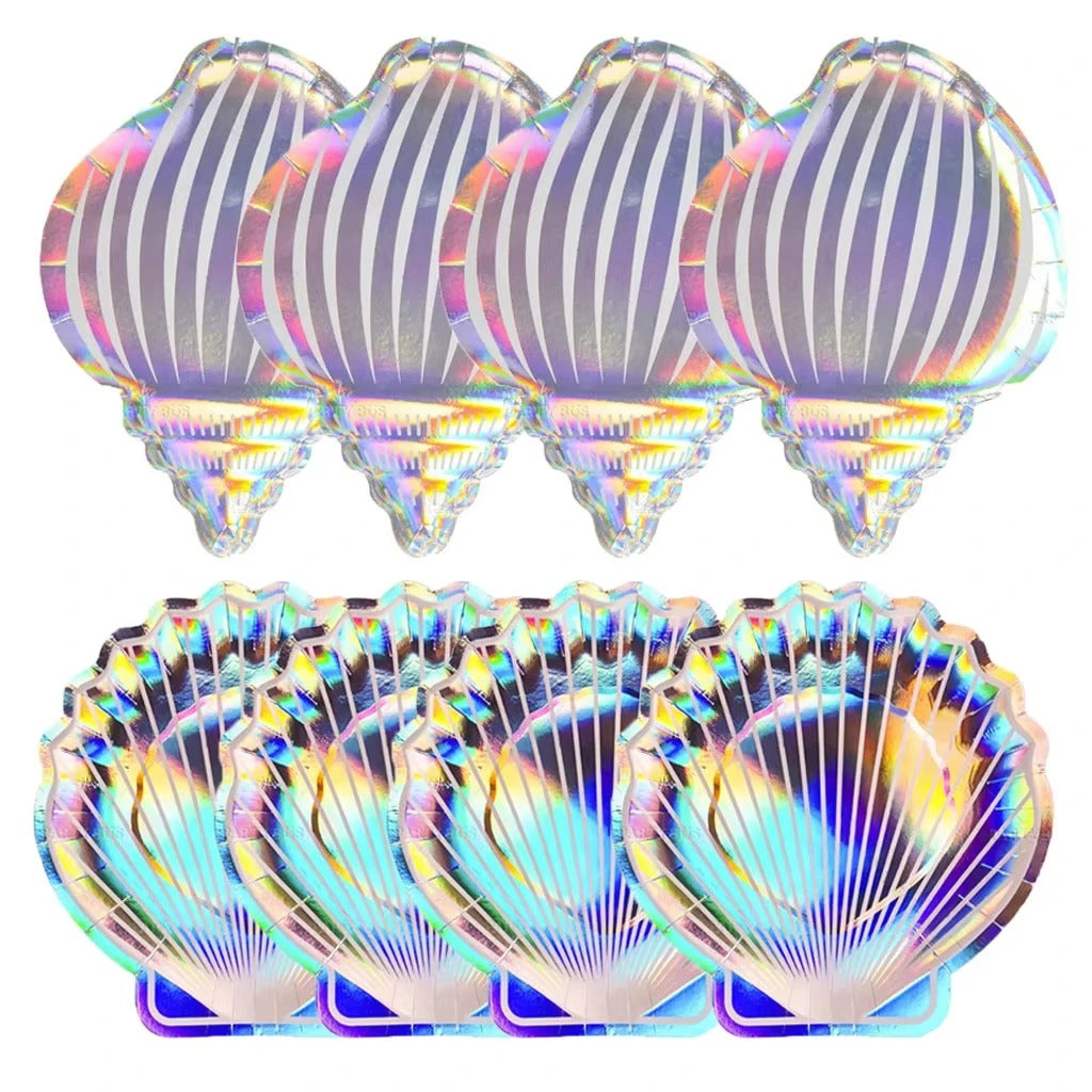 kit vaisselle coquillages | Holographique Jetable