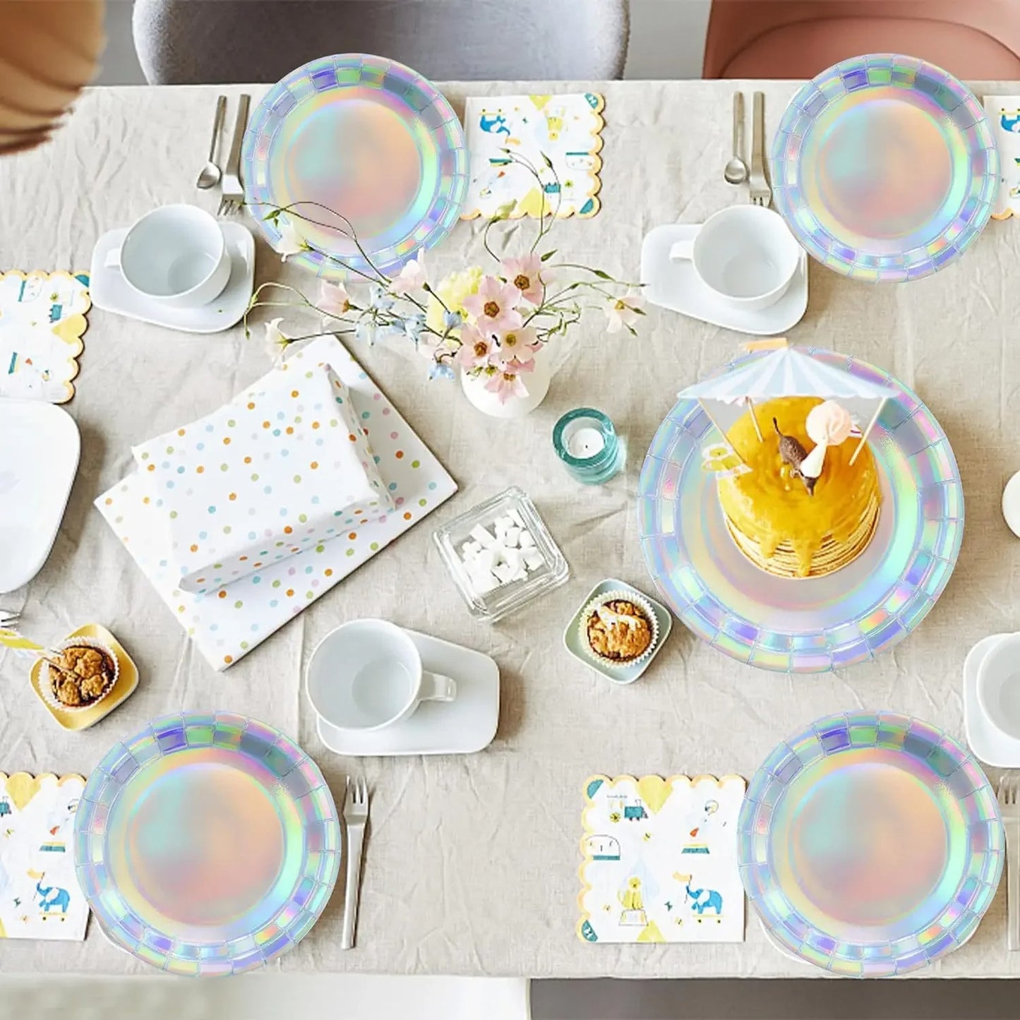 Vaisselle irisée | Kit 80 pièces holographique