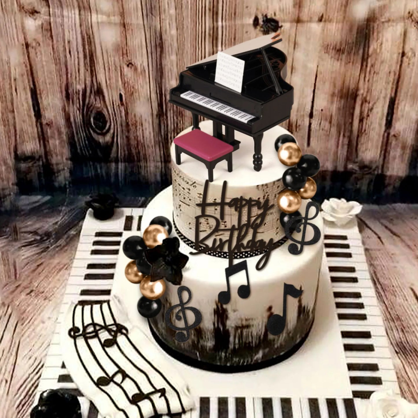 Décoration de gâteau musical | piano | Melodika