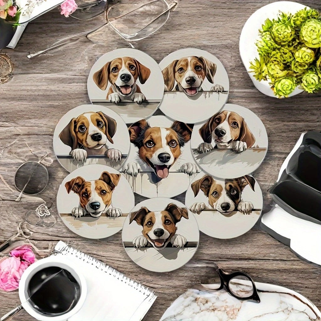 Sous-verres charmants | Motifs Chiens Bois