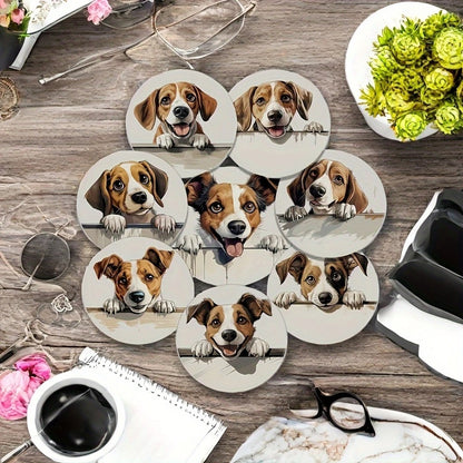 Sous-verres charmants | Motifs Chiens Bois