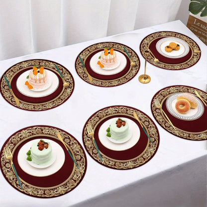 Set de table rouge et doré | Noël en lin