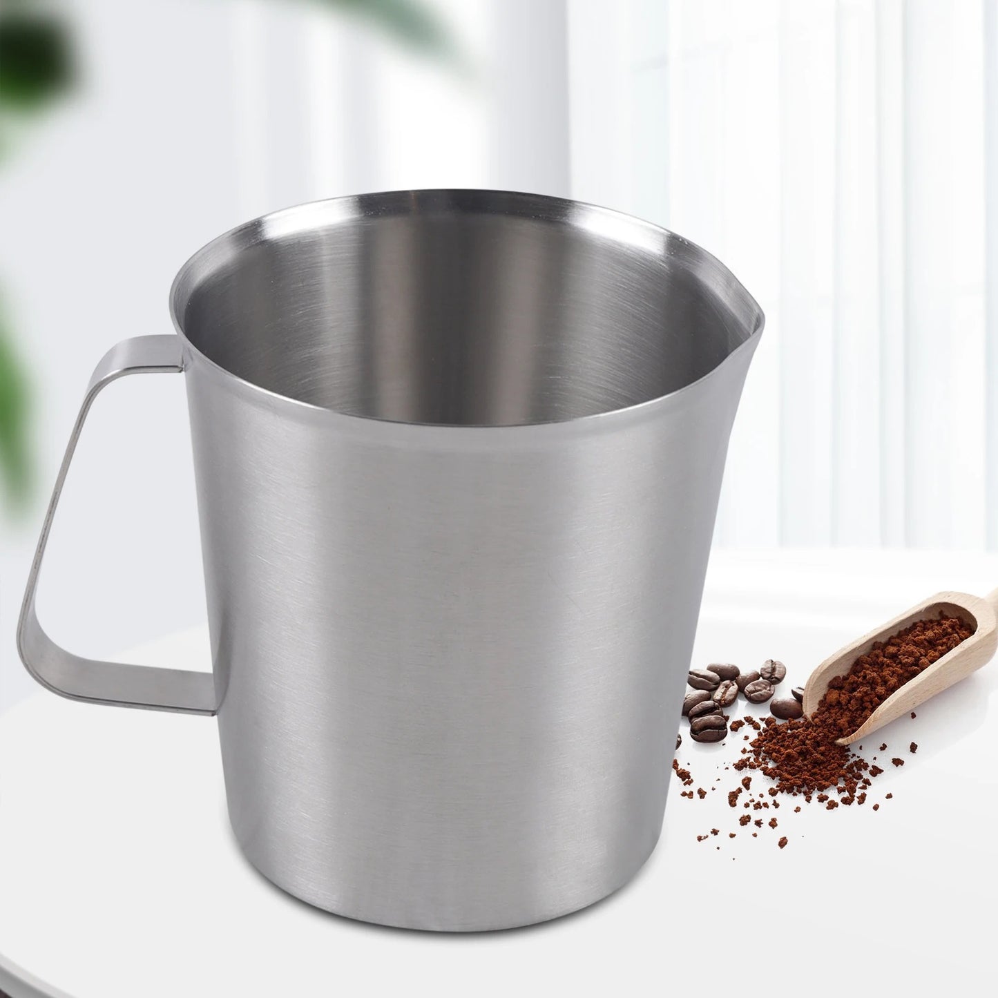 tasse mesureur inox 1000ml | Double échelle ML OZ