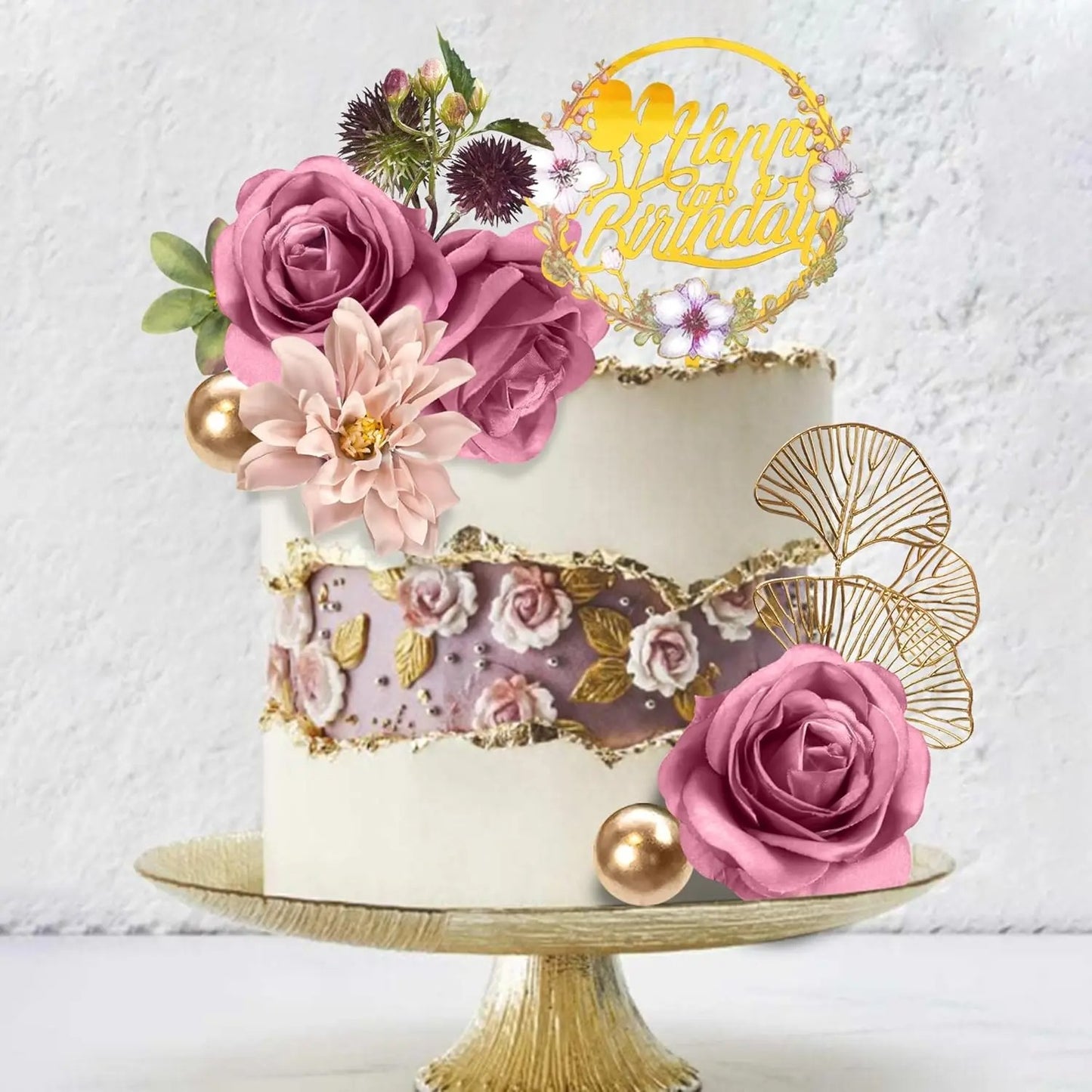 Décoration gâteau élégance floral | Délice Artistique