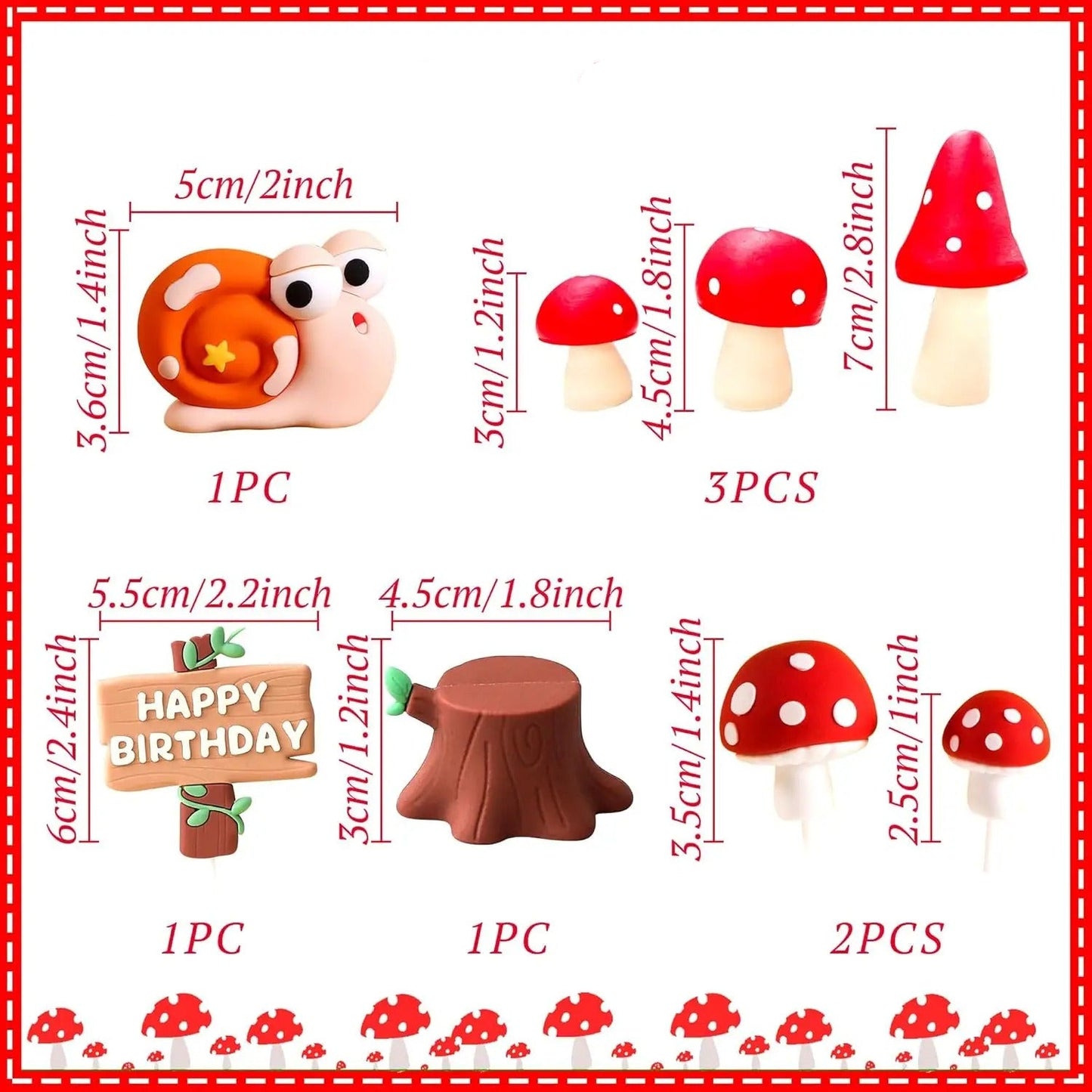 Décoration gâteau champignons | Enchantée