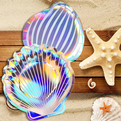 kit vaisselle coquillages | Holographique Jetable