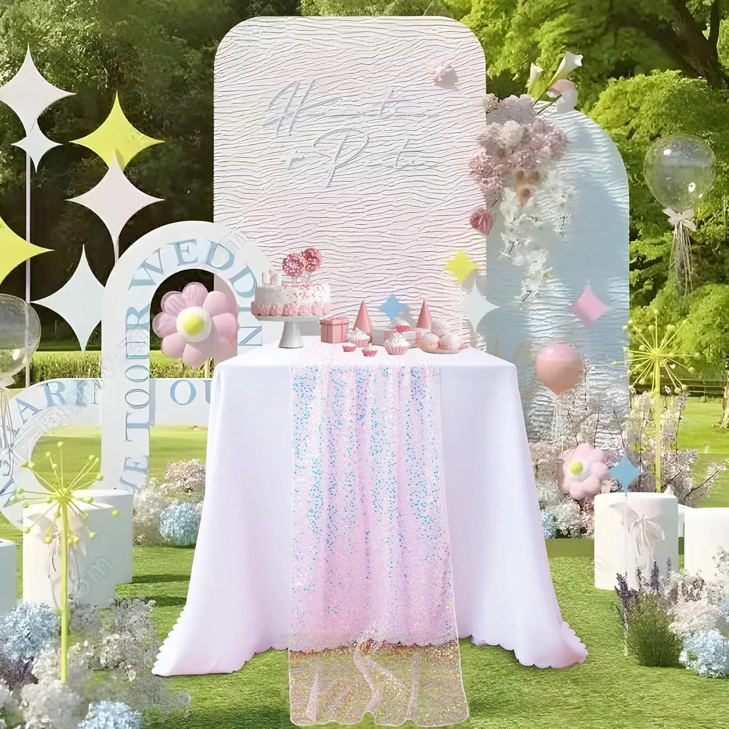 Chemin de table Paillettes | Réutilisable 6 Couleurs