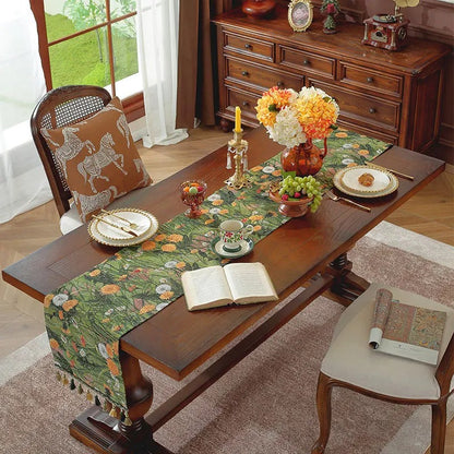 Chemin de table jacquard | Pompons Artisanaux