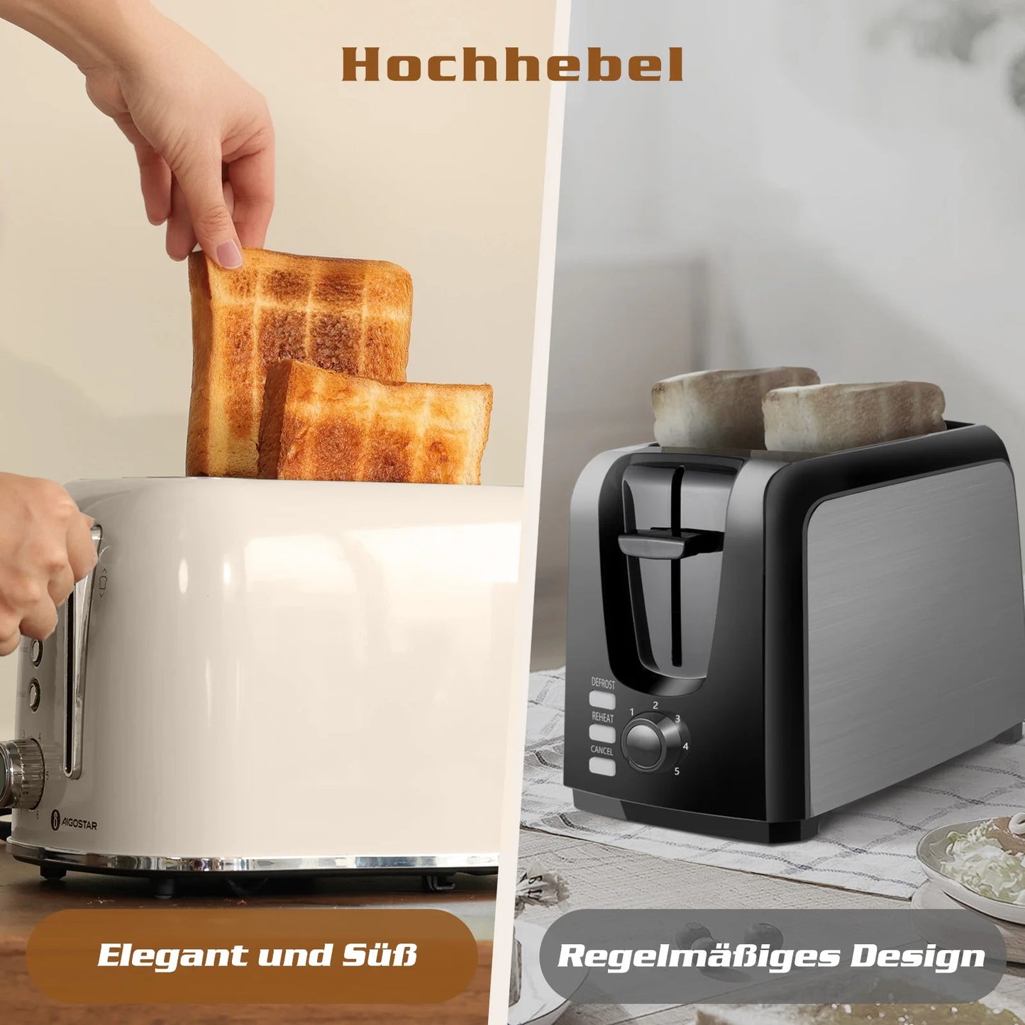 Grille pain rétro | Crème élégant 6 niveaux