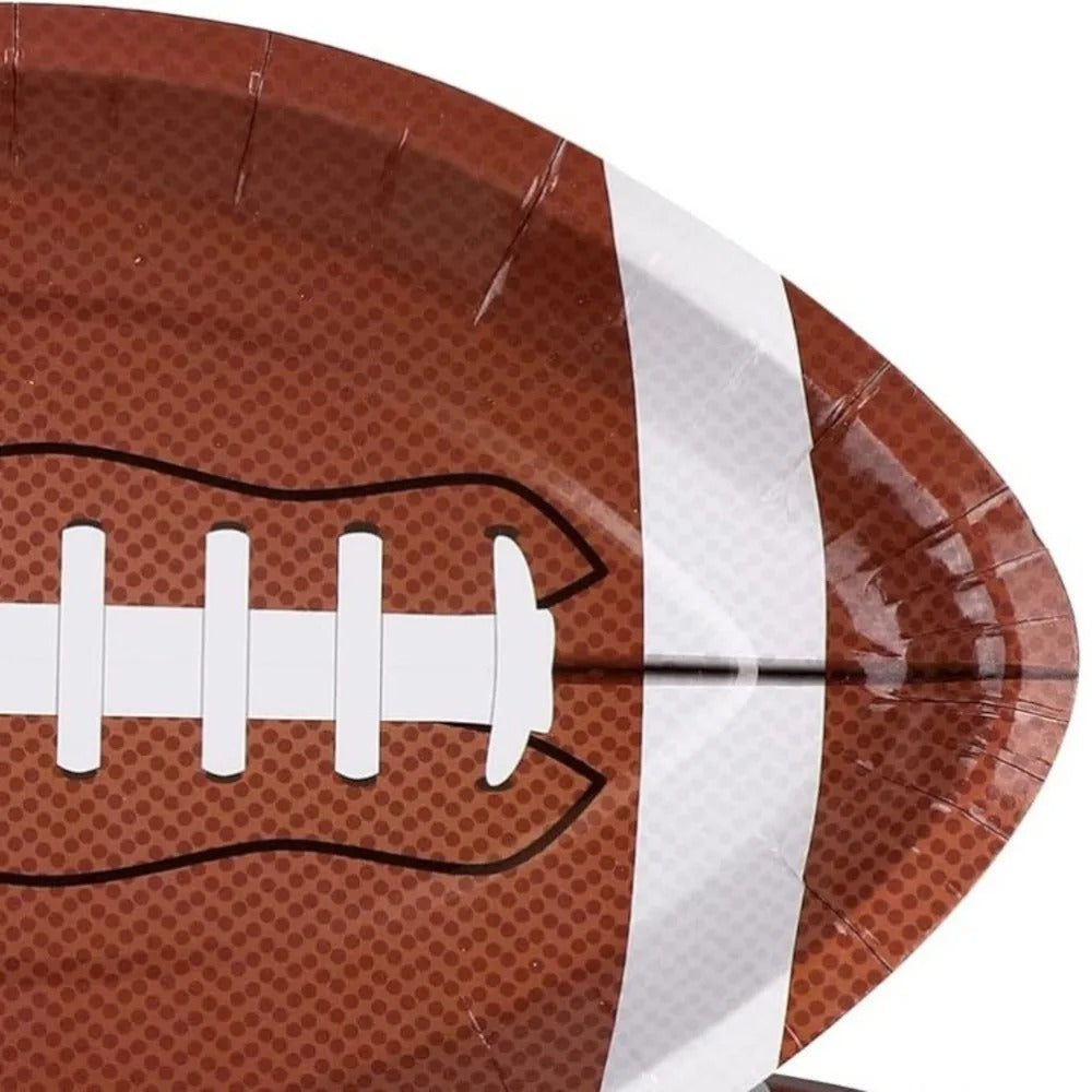 Assiettes ballon rugby | Jetables pack 25