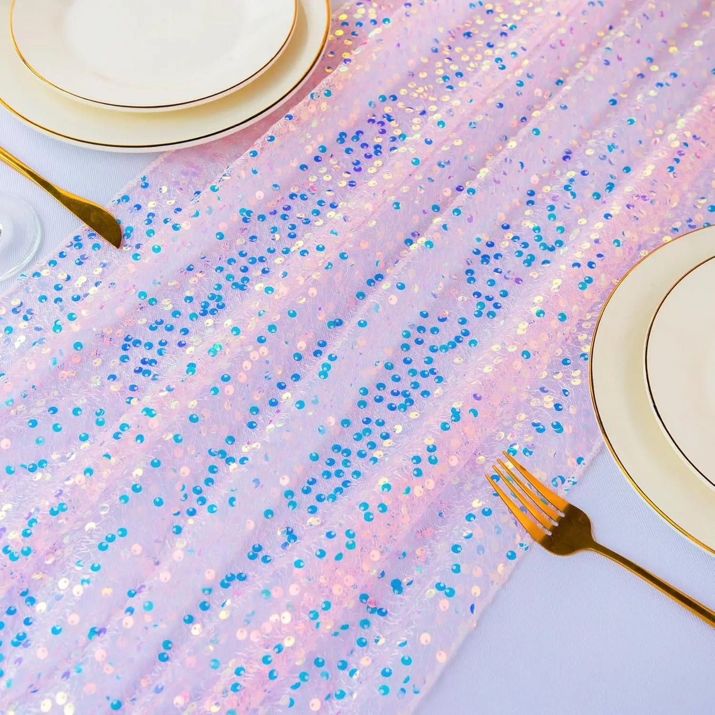Chemin de table Paillettes | Réutilisable 6 Couleurs