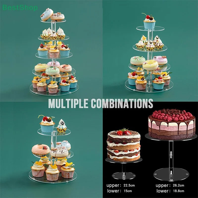 Support à cupcake | Transparent Multi-niveaux