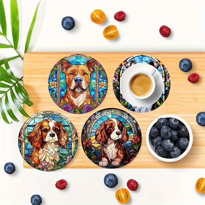 Sous-verres charmants | Motifs Chiens Bois