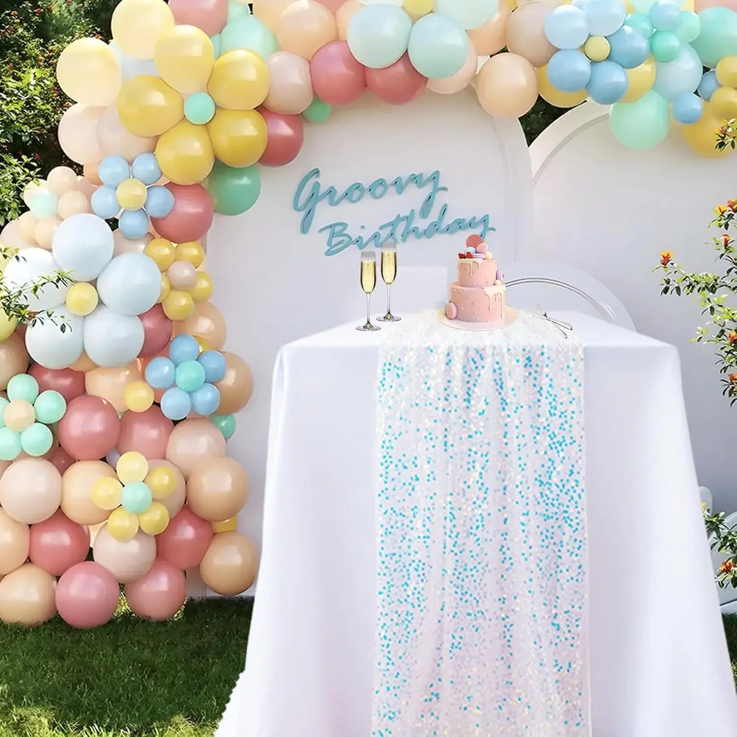 Chemin de table Paillettes | Réutilisable 6 Couleurs