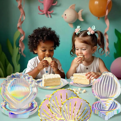 kit vaisselle coquillages | Holographique Jetable