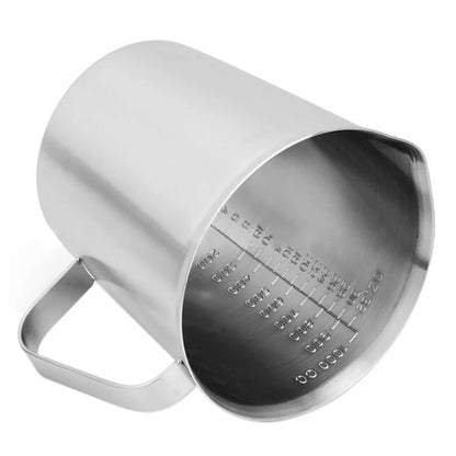 tasse mesureur inox 1000ml | Double échelle ML OZ