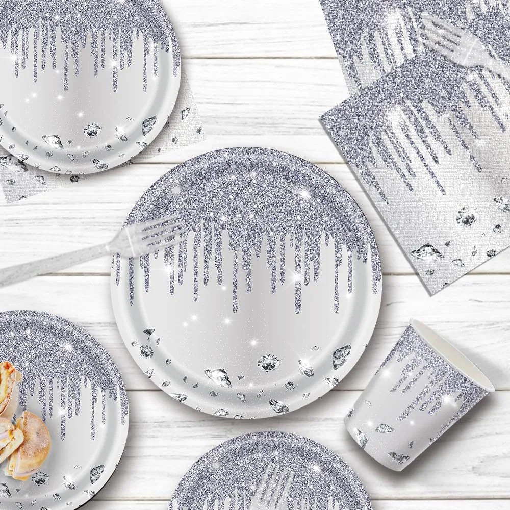 Assiettes Glamour | Argentées Jetables