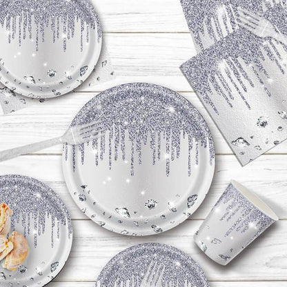 Assiettes Glamour | Argentées Jetables