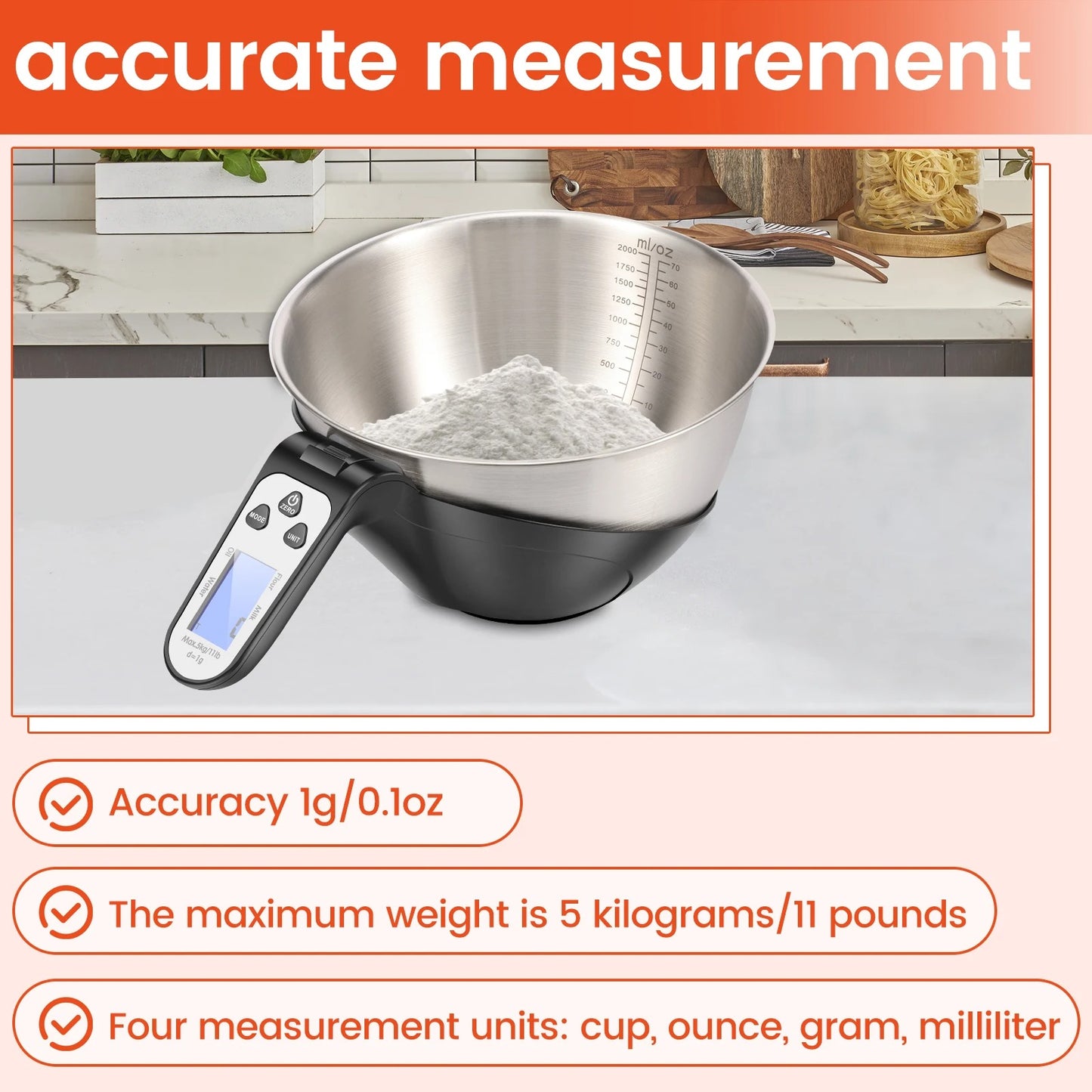 balance cuisine avec bol | Precision 5kg
